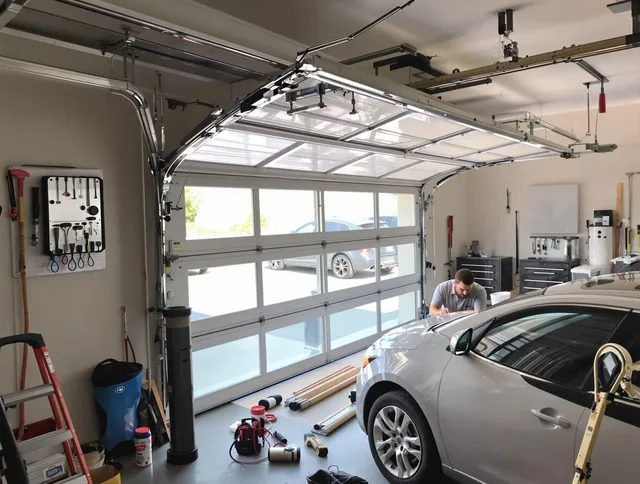 Garage door noise reduction service by Seven Hills Garage Door Repair in Seven Hills